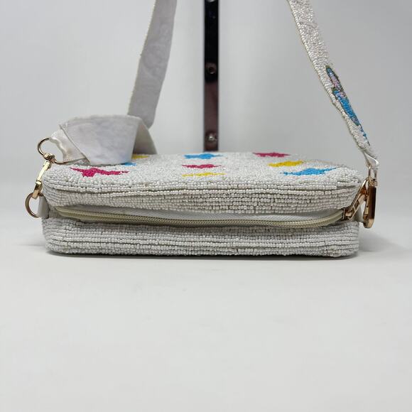 Howdy Cowgirl Boots Hat Sead Bead Crossbody White Pink Western Rodeo‎ - Picture 6 of 7